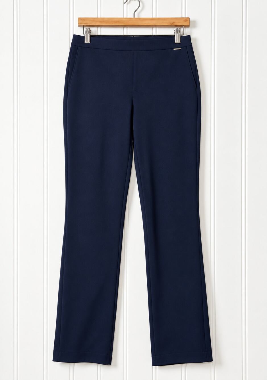 Elie Tahari Womens Stretch Dress Pants Dark Blue Cotton Blend Tailored Trousers